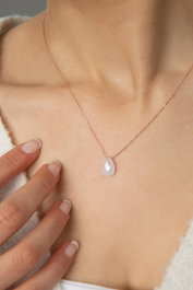 Heliophilia Silver Collar de Plata de Ley 925 con Piedra de Cristal
